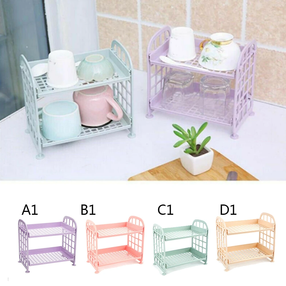 

Double Layer Hollow Shelf Plastic Cosmetics Desktop Finishing Bathroom Accessories Organizer Storage Rack 2 Tier Shelf Holder