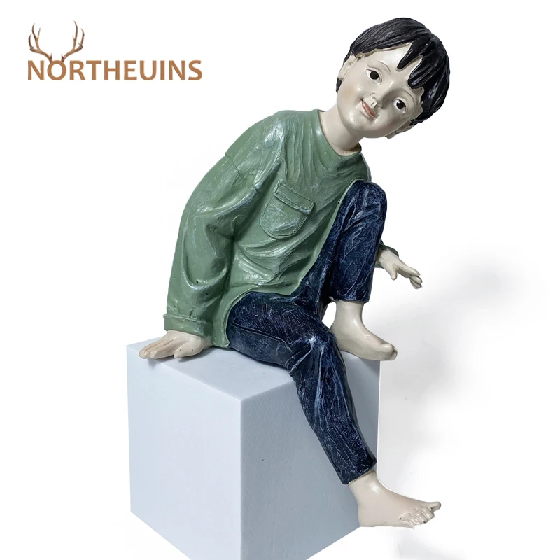 

Resin Creative Boy Table Statue Living Room Bedroom Desktop Decoration Office Ornaments Home Decor Desk Accessories