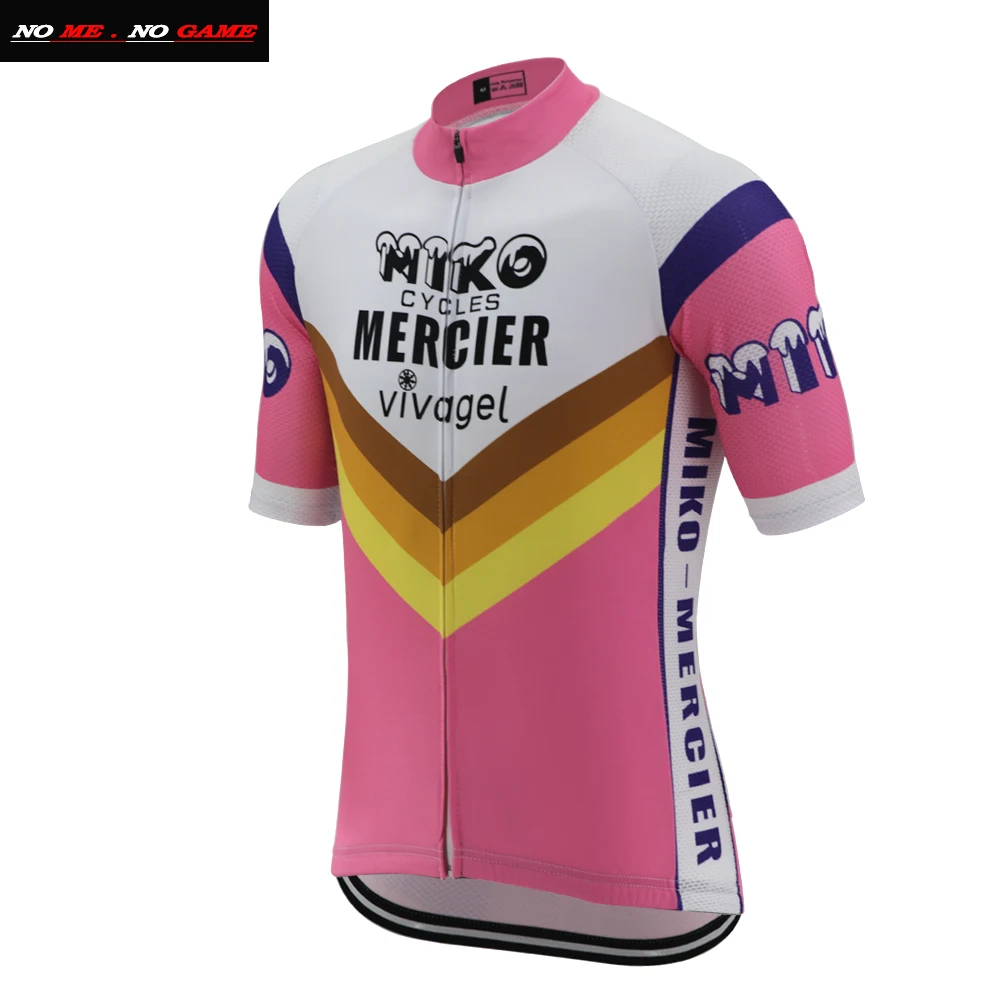 Летняя розовая велосипедная Джерси в стиле ретро для мужчин одежда шоссейного