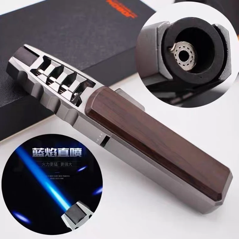 new outdoor gas torches lighter jet turbo windproof kitchen bbq lighter metal butane pen spray gun cigar pipe lighter gadgets free global shipping