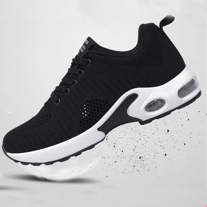 Женские сетчатые кроссовки плетеная спортивная обувь на танкетке белые большие