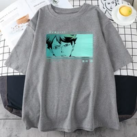 haikyuu camiseta com estampa de anime feminina manga curta folgada de grandes dimens%c3%b5es estilo hip hop