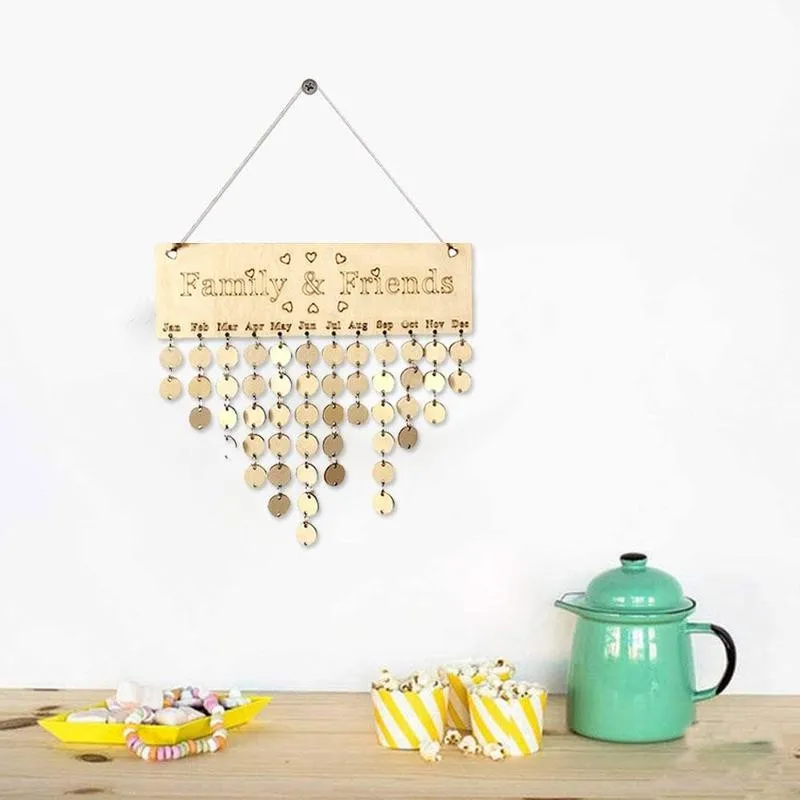 Деревянный календарь для семьи друзей на день рождения деревянная подвесная