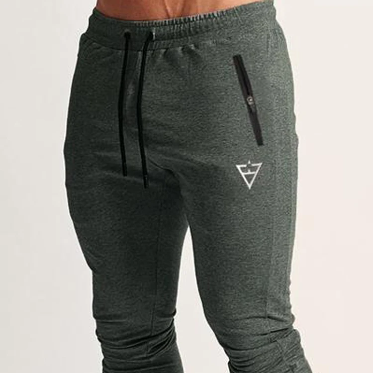 

2021 new muscle fitness running training sports cotton trousers men's breathable Slim beam mouth casual health pants