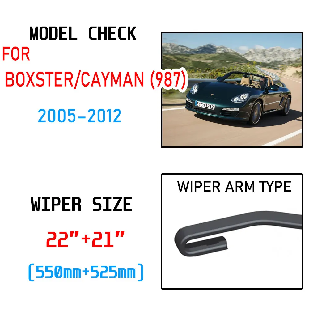 Щетки стеклоочистителя лобового стекла для Porsche Boxster Cayman 987 987C 2005 2006 2007 2008 2009 2010 2011