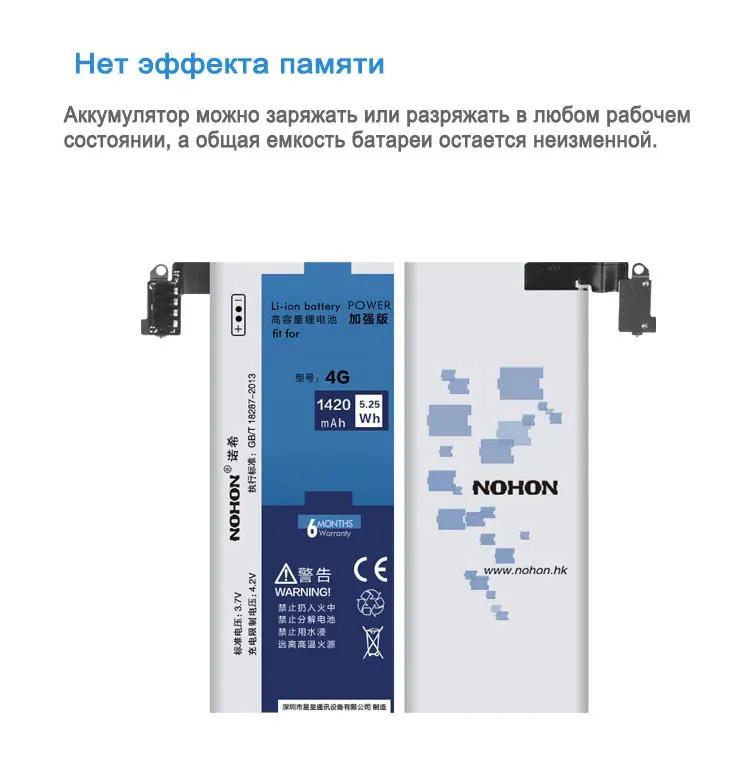 NOHON аккумулятор для Apple iPhone 4, 5, 6, 4S, 5S, 5C, литий-полимерный Сменный аккумулятор для мобильного телефона, реальная емкость+ Бесплатные инструменты