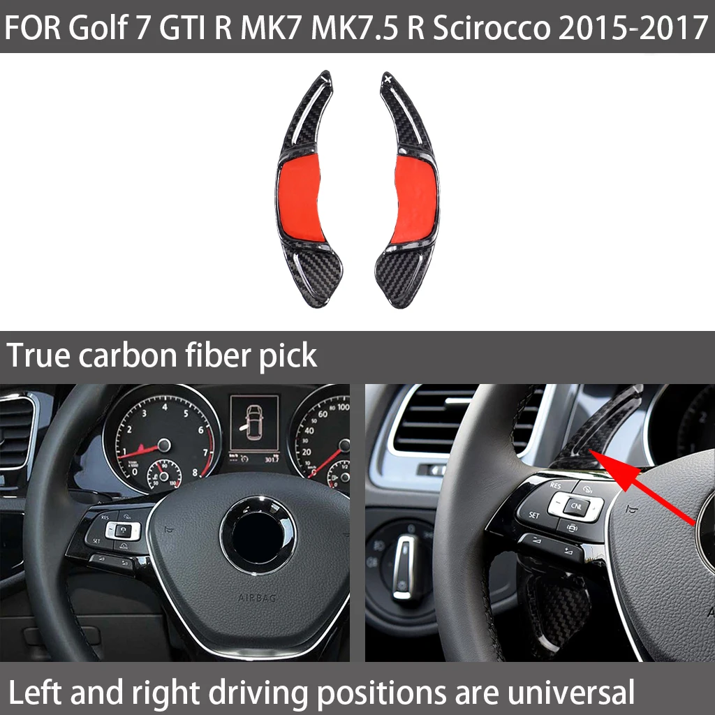 

Carbon fiber automotive steering wheel extension interior paddle switch FOR VW Golf 7 GTI R MK7 MK 7.5R Scirocco Accessories