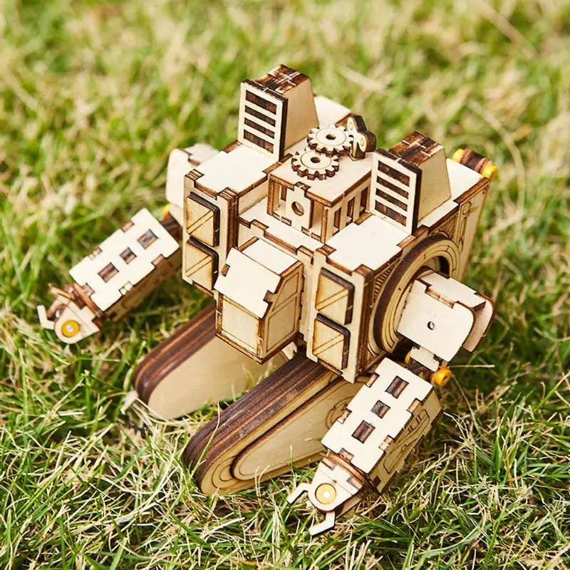 

DIY 3D Wooden Puzzle Skillful Design and Exquisite Appearance Assembled Robot Model Handmade Assembly Construction Toys