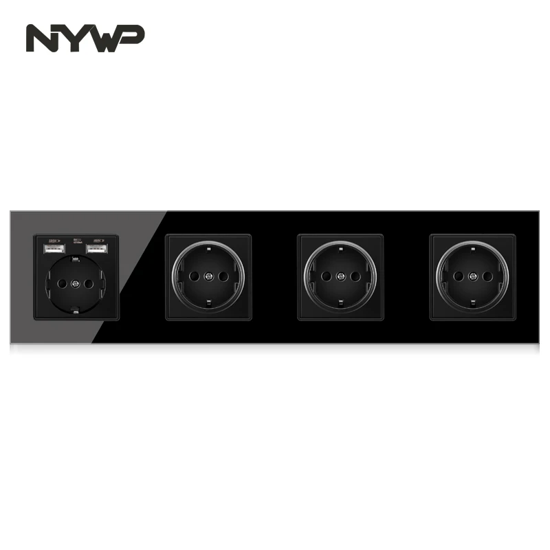Штепсельная Вилка NYWP европейского стандарта с 3 рамами 16 А заземляющая розетка