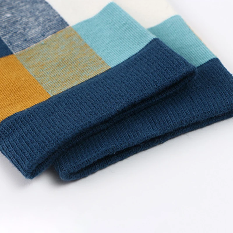 

5Pairs/lot Colorful Plaid Socks Men Fashion Long Cotton Socks Crew Soft Sport Casual Funny Socks Man Calcetines