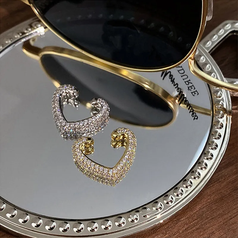 Hip Hop Trend Delicate Love Heart No Puncture Ear Bones Clip Punk Girls Fashion Design Zircon Earrings Married Party Jewelry Gif | Украшения