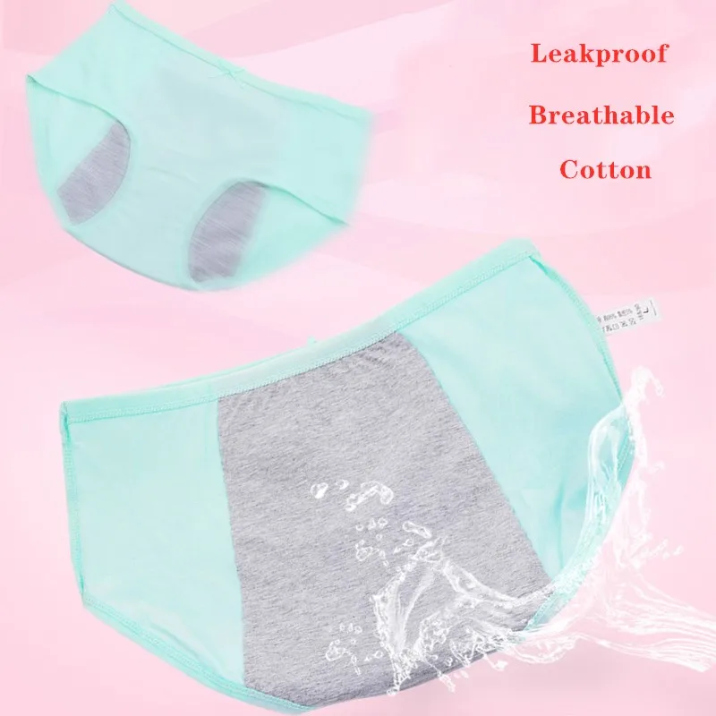 Размера плюс с защитой от проливания женский физиологические трусы Теплые