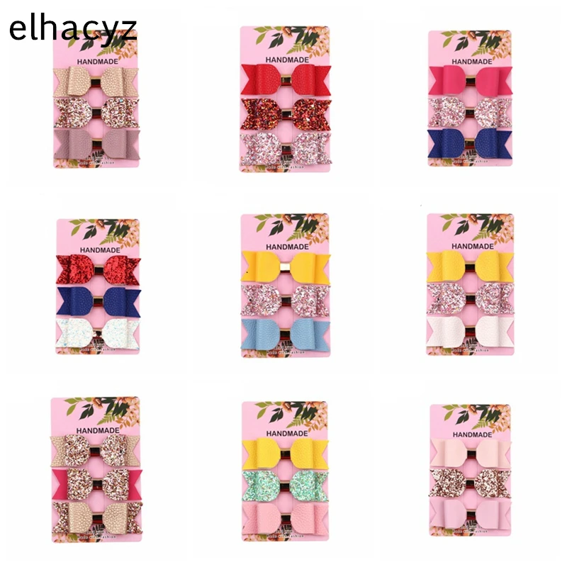 Блестящая заколка для волос Русалочки 3 шт./компл. блестящая цвета розового