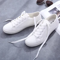 classic white canvas shoes women casual shoes female summer woman sneakers lace up flat trainers fashion womens vulcanize shoes