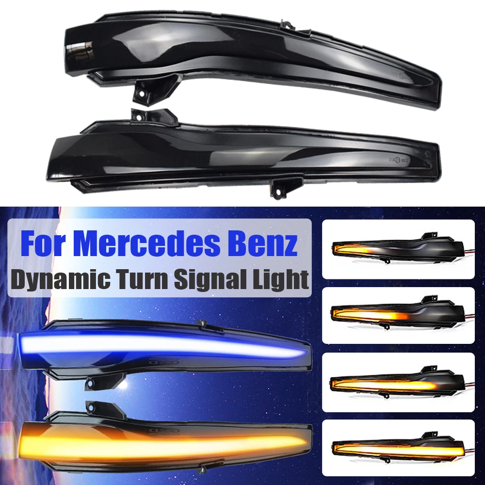 

LED Dynamic Turn Signal Light Flowing Water Blinker Flashing Light For Mercedes Benz C E S GLC W205 X253 W213 W222 V Class W447