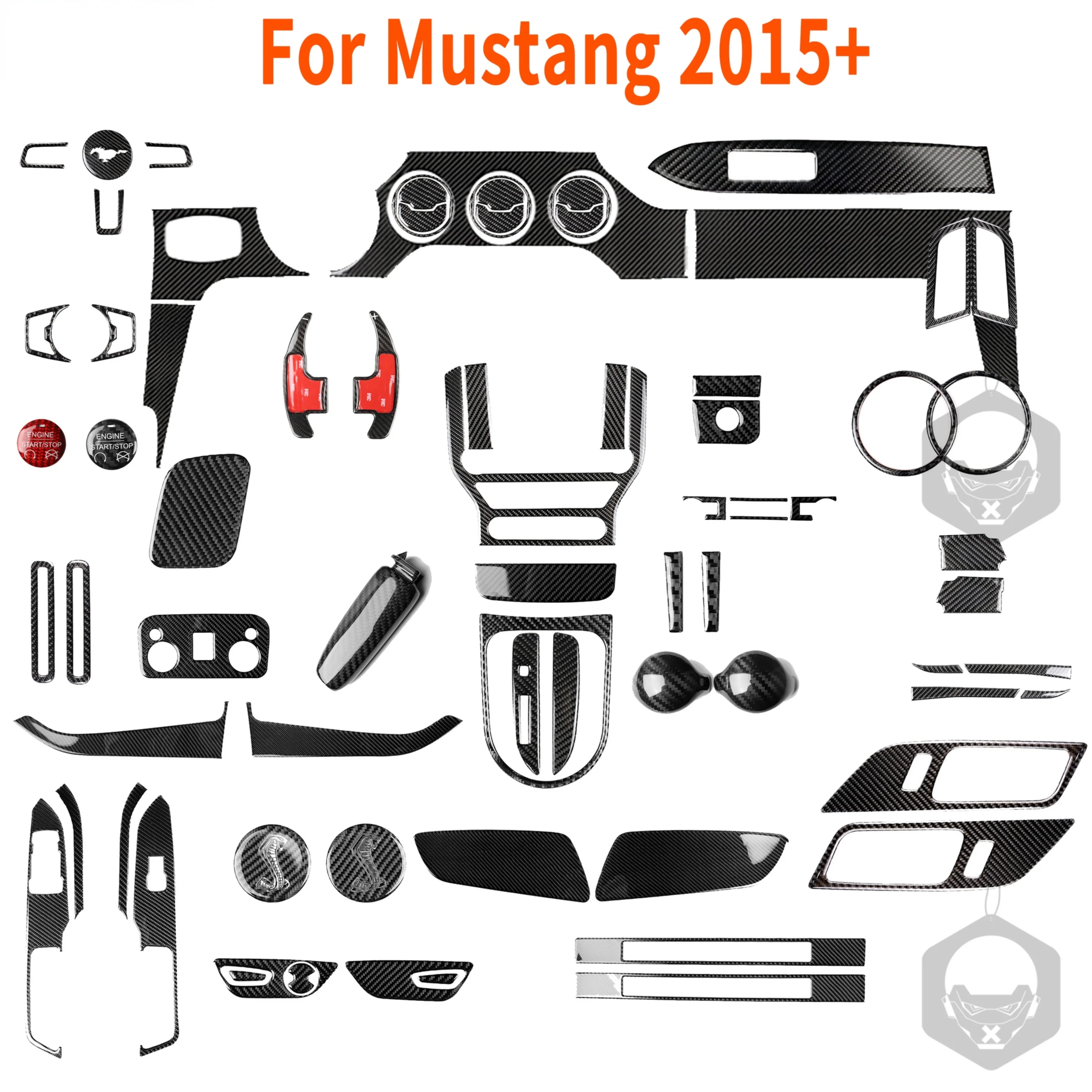 

Наклейка из натурального углеродного волокна для автомобиля, модифицированные аксессуары для салона, для Mustang GT 2015 2016 2017 2018 2019 2020, наклейка д...