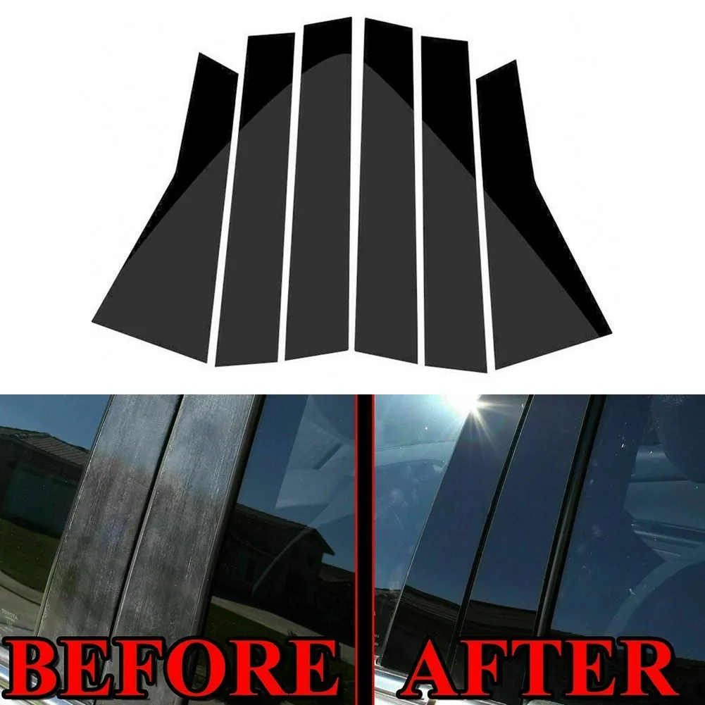 

6pcs/Set Pillar Stickers Black Glossy Finish Door Trim For Honda Cr-v Crv 17-21 Never Fade