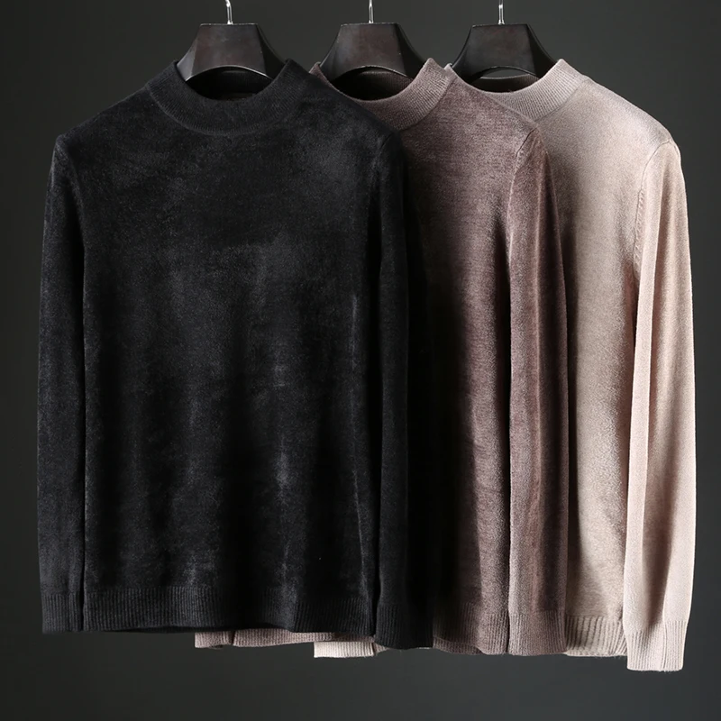 JSBD Осенняя шерстяная мягкая приятная для кожи ткань чистый цвет круглый воротник