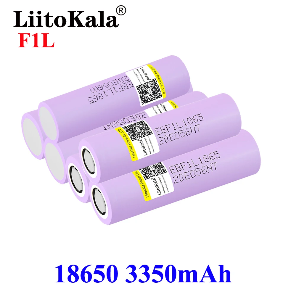 

2023 LiitoKala New Original 3.7v 18650 F1L 3350mAh Lithium Rechargeable Batteries Continuous Discharge 15A For Drone Power