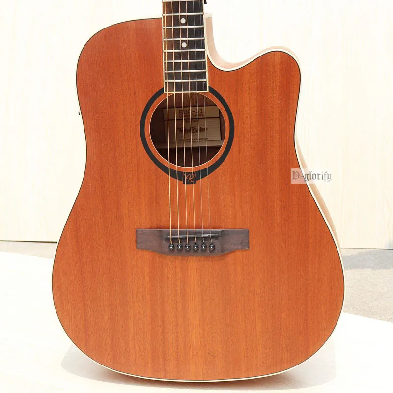 Полный sapele народная гитара с звукоснимателем