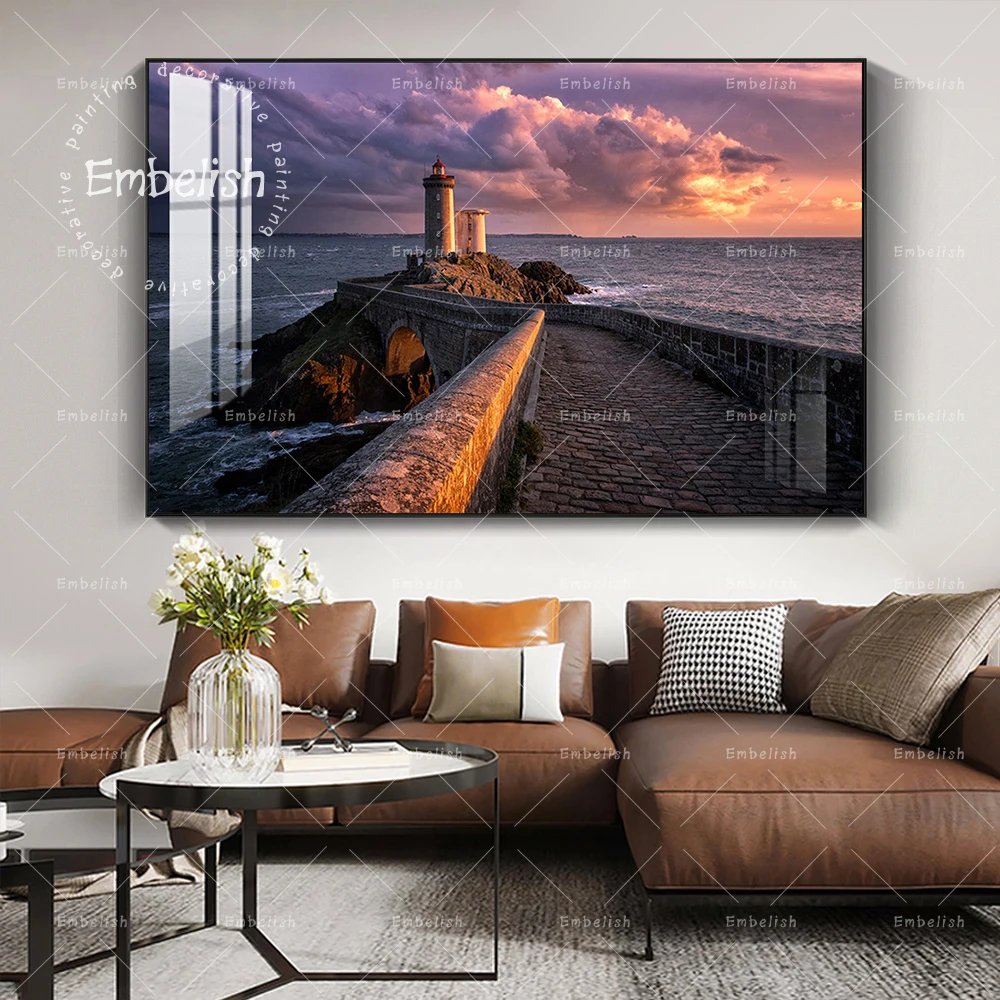 

1 Pieces HD Prints Lighthouse Sea Views Canvas Painting For Living Room Modern Home Decor Landscape Picture Wall Poster
