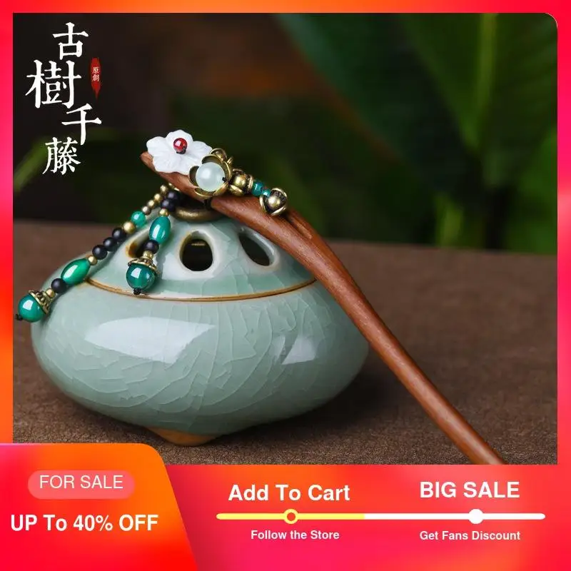 

Vintage Hair Stick For Women Lover's Wood Trendy Flower Hair Accessories Girls Stone Drop Hair Jewelry Fashion 2018 New Arrival