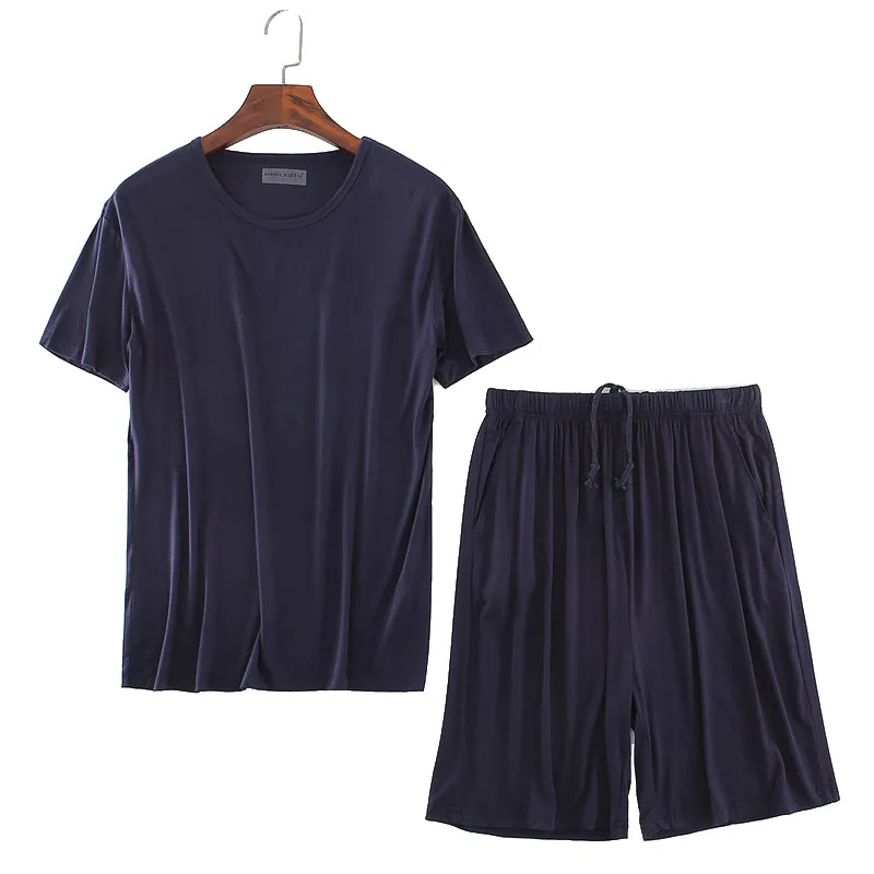 

Plus Size 6XL 7XL 8XL Men's Pajamas Sets V-Neck & O-Neck PJs Sleepwear Soft Modal Short Sleeve Shorts Casual Men's Clothing Set