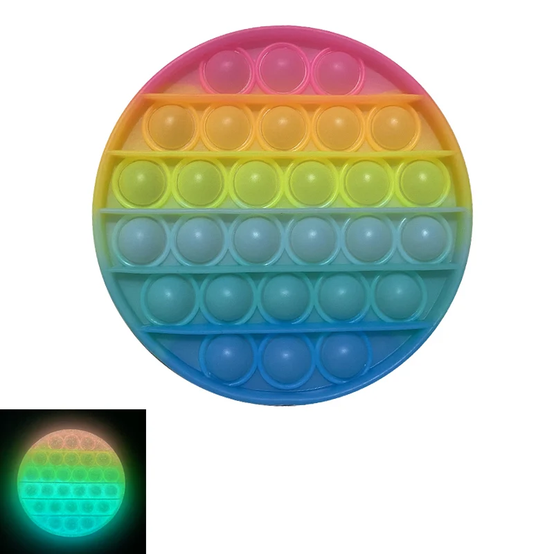 

Glow Fluorescence BUBBLE Fidget Toy Box Squishy Figet Stress Reliever Toys Adult Child Funny SOUEEZESENSORY TOY