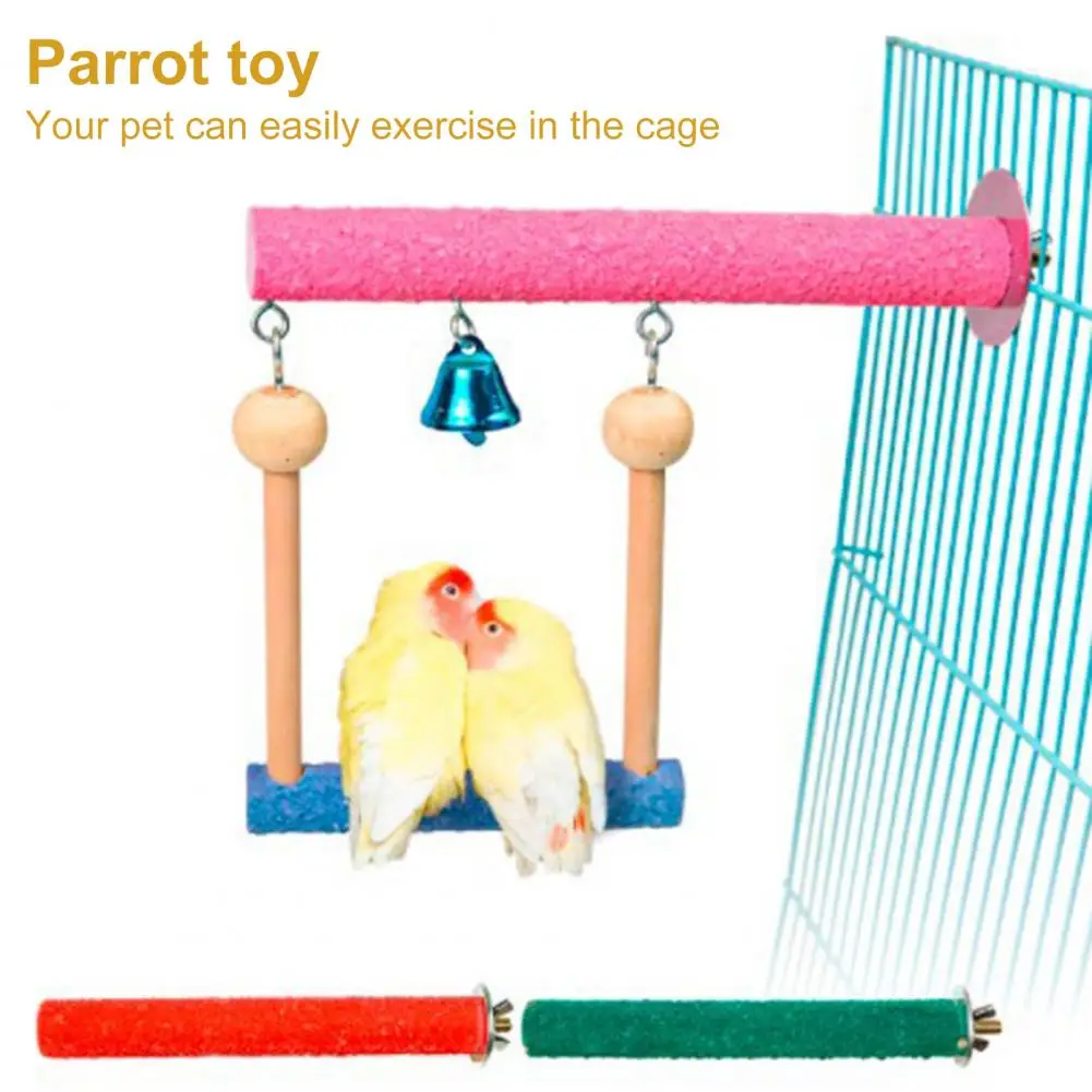 Жевательная игрушка для птиц практичный игрушечный попугай с колокольчиком | Дом