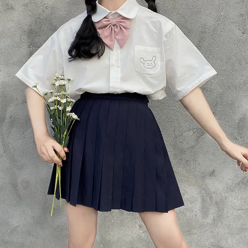 

2021 harajuku goth y2k jk bunny embroidery sailor anime woman tshirts vintage moon white solid short sleeve oversized tops gril