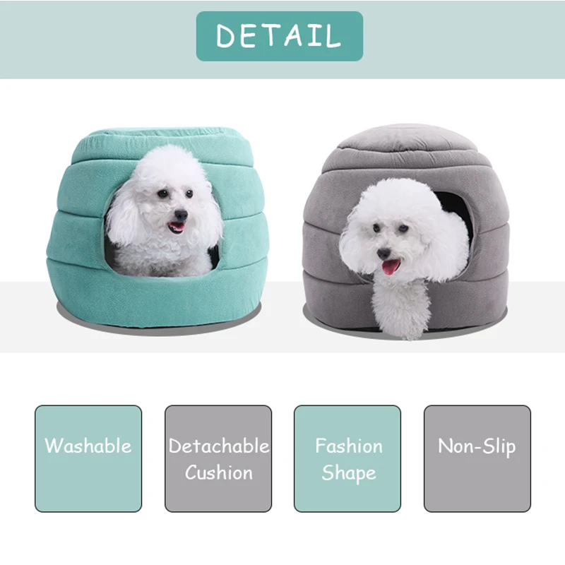 Роскошная теплая кровать для домашних животных 2 цвета Конура собак съемный