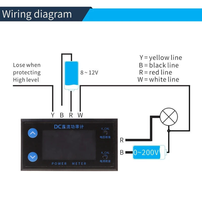 

DC 0-200V 10A Voltmeter Ammeter Power Meter Voltage Current Monitor Panel Meter