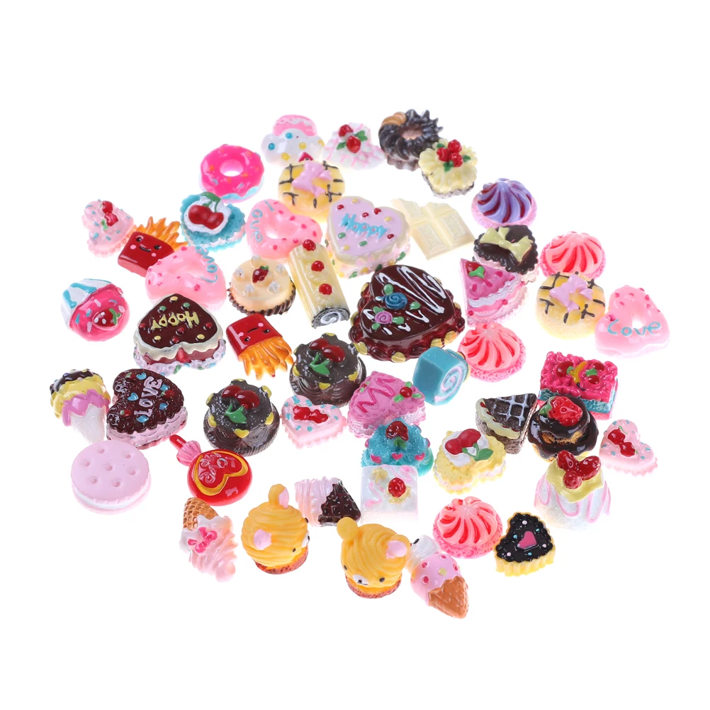 

10Pcs/lot Kawaii Mini Play Food Cake Biscuit Donuts Dolls Miniature Pretend Toy For Dolls Accessories Random
