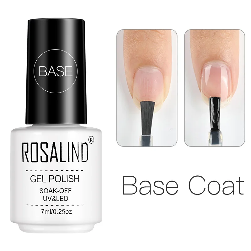 Base ROSALIND матовый Гель-лак для ногтей, УФ светодиодный, лампа для маникюра, для ногтей, полуперманентный, 7 мл, Гель-лак, Базовое покрытие - Цвет: Base