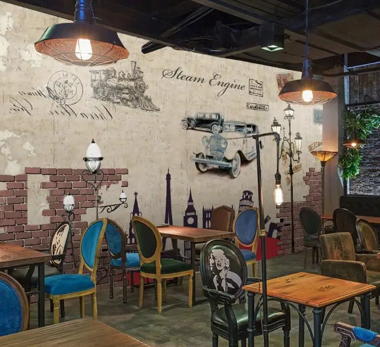 Большие настенные 3D-обои на заказ в европейском и американском ретро стиле с