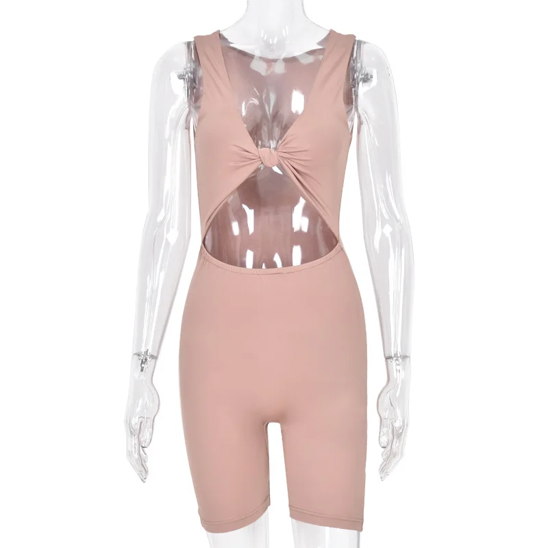 

Fashion Outfits Overalls Strap Tops V Neck Women's Rompers Party Club One Piece Skinny Sexy Sleeveless Cut-Out Short Playsuits