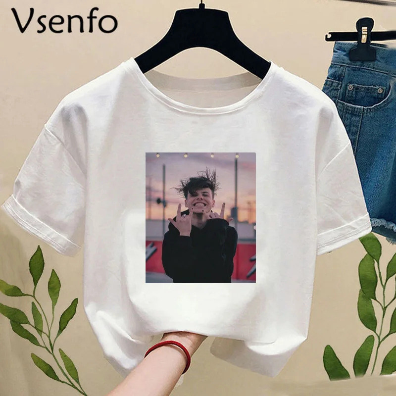 Футболка Yungblud с принтом Доминик Харрисона для мужчин и женщин летняя белая