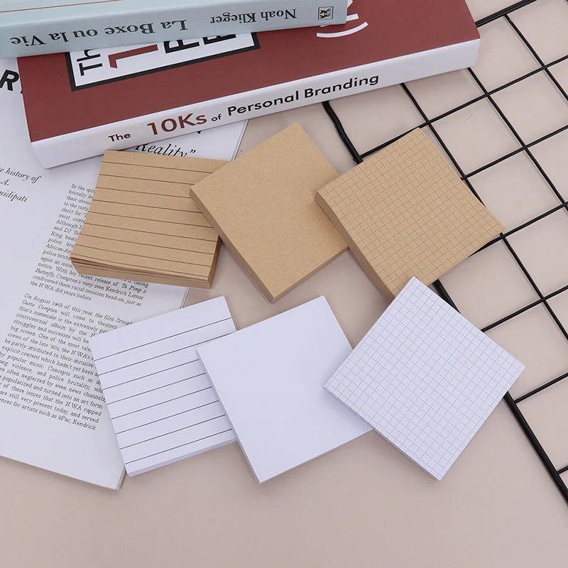 1 Set Good Quality Blank Horizontal Grid Memo Pads Scrapbook School Supplies Post Sticky Notes