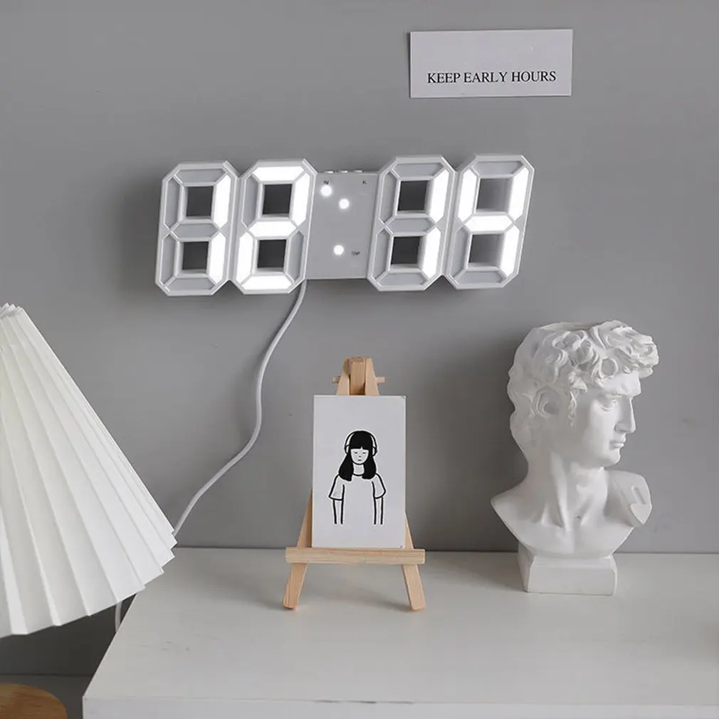 Большие цифровые настенные часы в скандинавском стиле кухонные домашние со