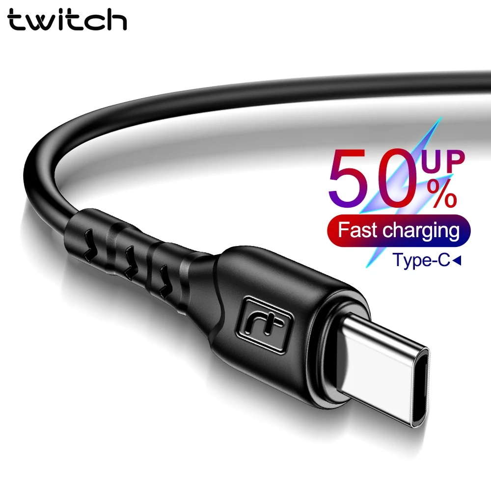 Twitch 2.4A USB Type C кабель быстрой зарядки для Samsung Galaxy S10 плюс Xiaomi mi9 Huawei мобильный