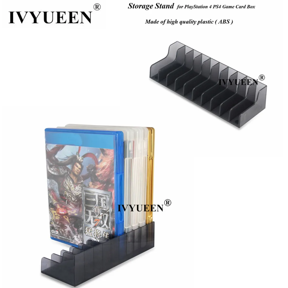 IVYUEEN CD Disks Card Holder for PlayStation 5 4 PS4 PS5 PRO Slim Console Controller Game Card Box Storage Stand Accessories