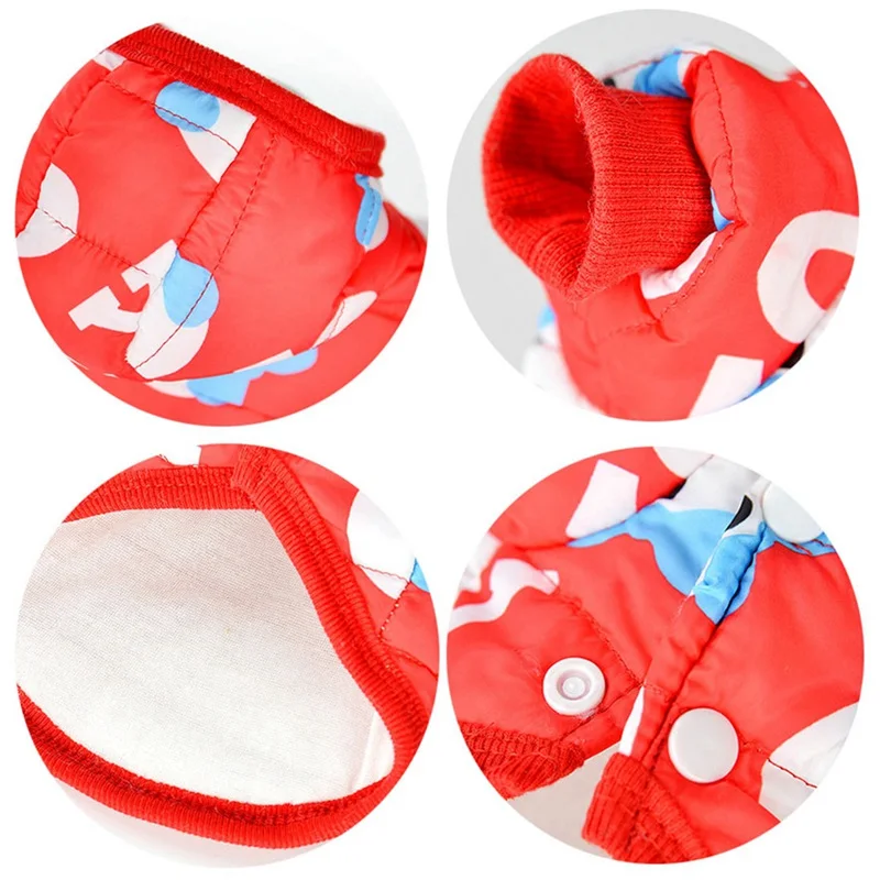 

Pet Dog Winter Clothes Warm Printed Cotton Padded Hooded Jacket Down windproof Hoodies Coat for Chihuahua Small Medium Dogs #09