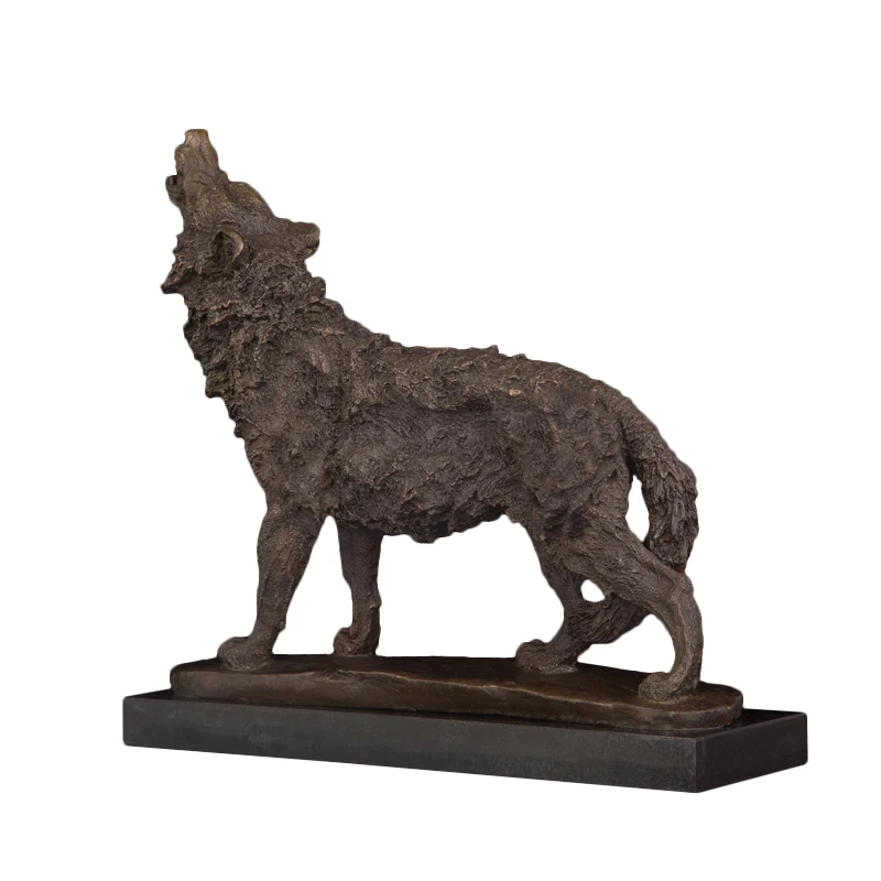 Статуя волка скульптура бронзовые животные дикой природы медная Статуэтка волки