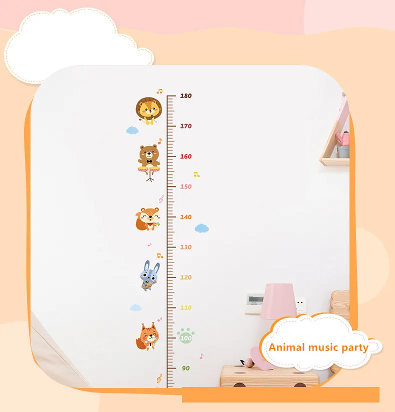 4 стиля милых мультяшных стикеров для детей рост линейка высота наклейка детской