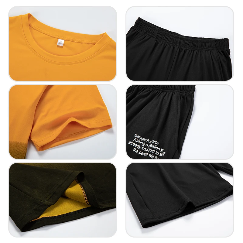 

2021 New Summer Men Sets Tracksuit Fashion Trendy Printed T-shirt Shorts 2 Piece Set Harajuku Sportswear Suit Men's Clothing