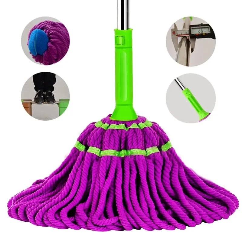 

Hand-washing Self-twisting Water Mop Lazy Mop Household Squeezing Water Absorbent Mop Mop Mop Head Mops Floor Cleaning Spin Mop