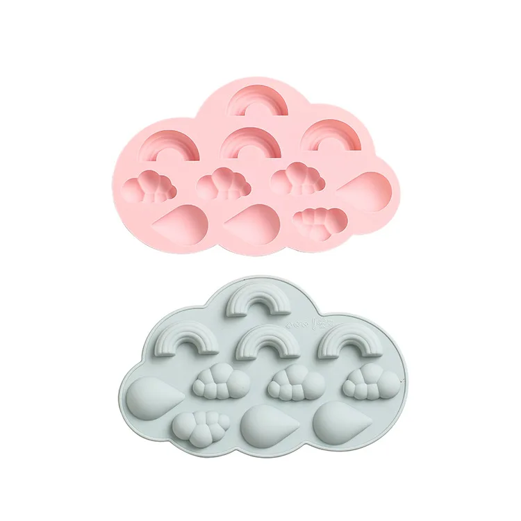 Spot Rainbow Cloud Raindrops Silicone Cake Mold Baking Tools Chocolate Ice Cube Candy Pudding Tray DIY | Дом и сад