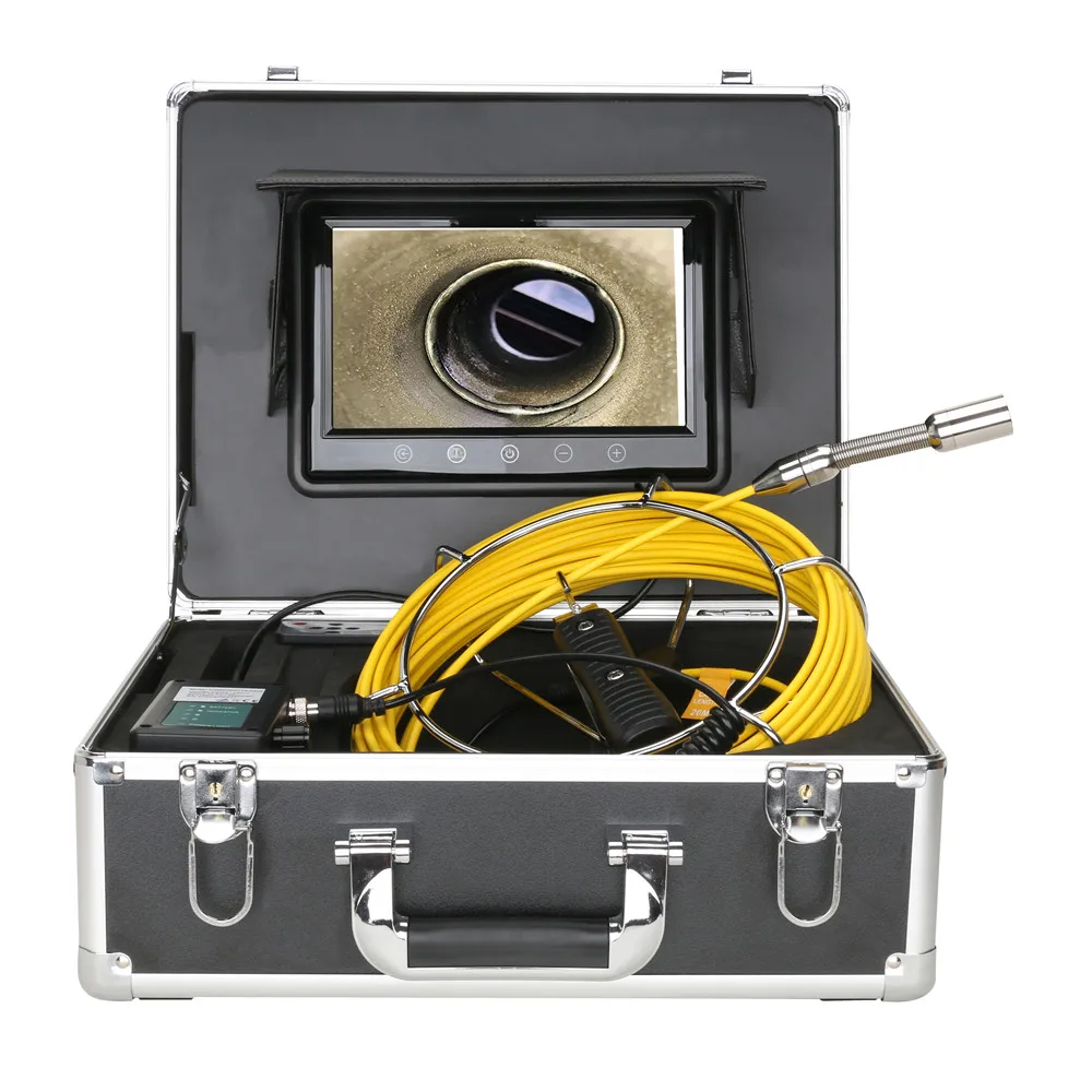 

9" Monitor 20/30/40/50M Pipe Inspection Video Camera, Snake IP68 HD 1000TVL Drain Sewer Pipeline Industrial Endoscope System