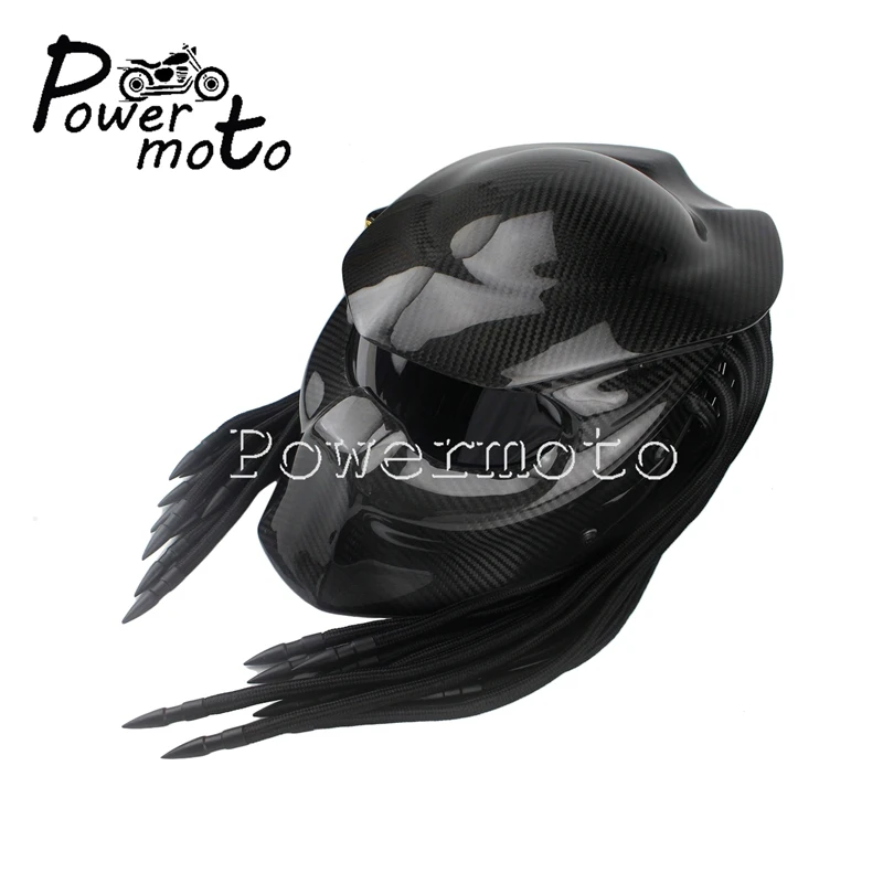 S/M/L/XL/XXL Хищники из углеродного волокна полный шлем воин Casco Para мото Байкер гоночный Железный человек Шлем маска безопасности точка