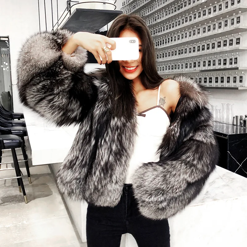

Fur Coats for Women Short Fashion Faux Fox Fur Full Pelt Coat Women Autumn Winter New Fur Women Coats